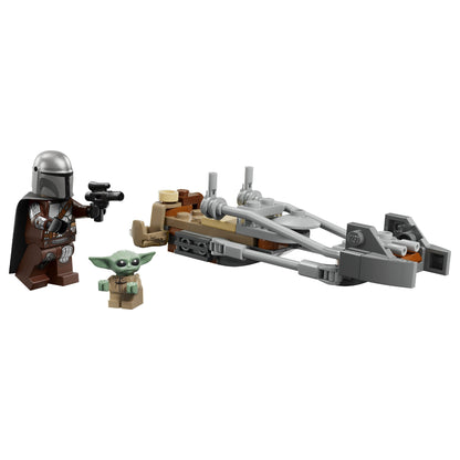 LEGO 75436 Star Wars Der Mandalorianer und Grogu auf ihrem Speeder Bike