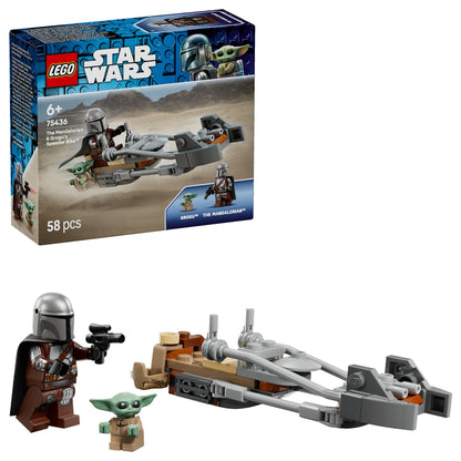 LEGO 75436 Star Wars Der Mandalorianer und Grogu auf ihrem Speeder Bike