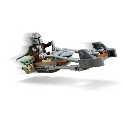LEGO 75436 Star Wars Der Mandalorianer und Grogu auf ihrem Speeder Bike