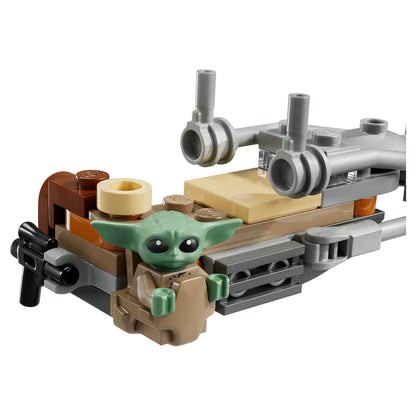 LEGO 75436 Star Wars Der Mandalorianer und Grogu auf ihrem Speeder Bike