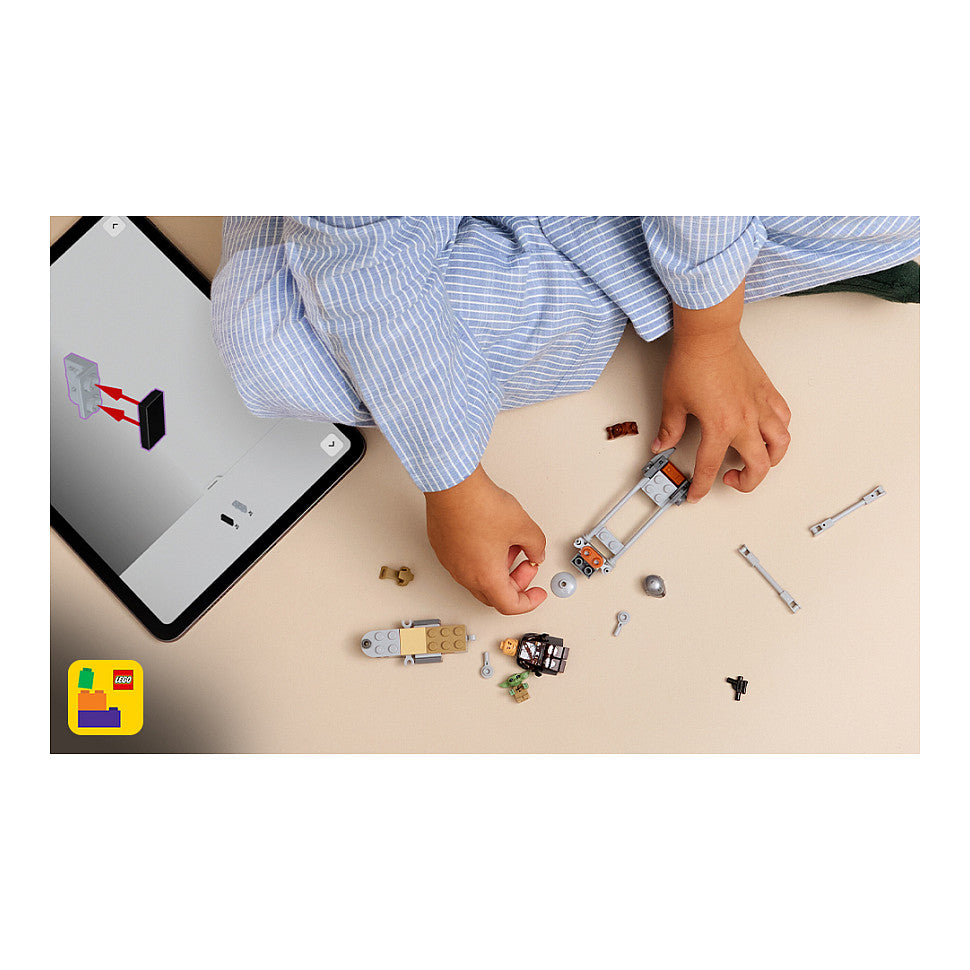 LEGO 75436 Star Wars Der Mandalorianer und Grogu auf ihrem Speeder Bike