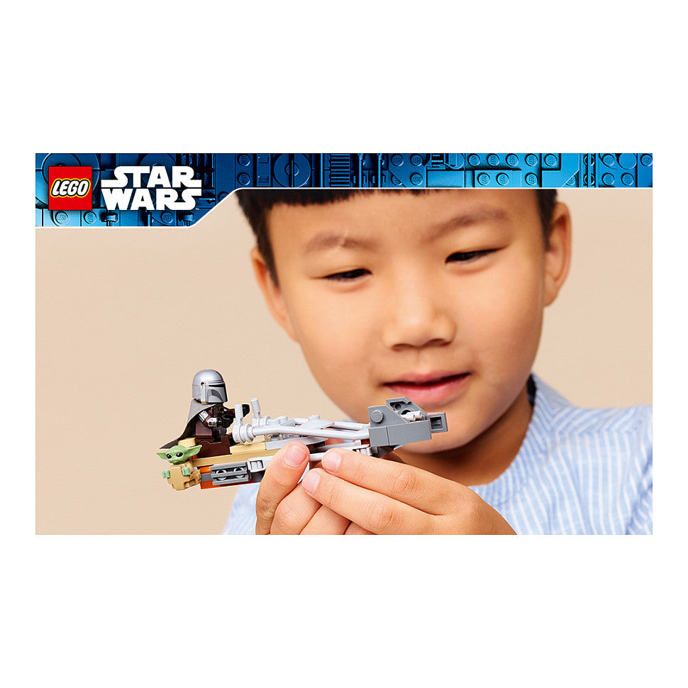 LEGO 75436 Star Wars Der Mandalorianer und Grogu auf ihrem Speeder Bike