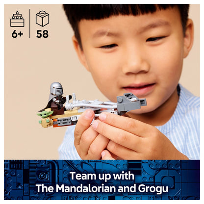 LEGO 75436 Star Wars Der Mandalorianer und Grogu auf ihrem Speeder Bike