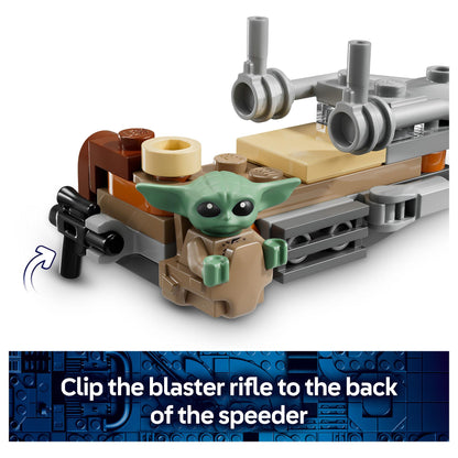 LEGO 75436 Star Wars Der Mandalorianer und Grogu auf ihrem Speeder Bike