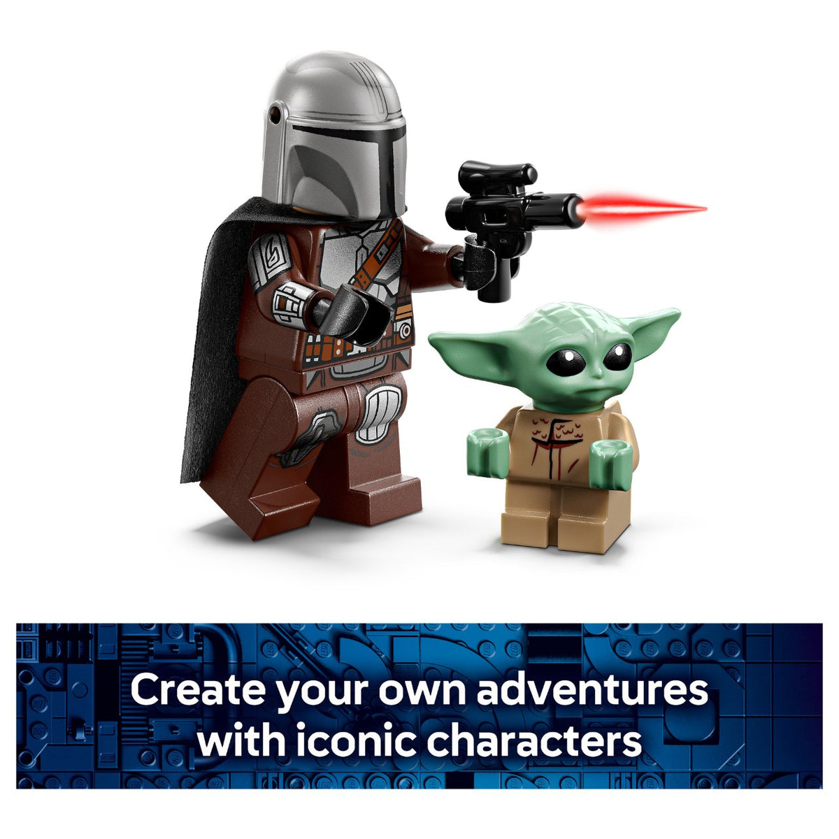 LEGO 75436 Star Wars Der Mandalorianer und Grogu auf ihrem Speeder Bike