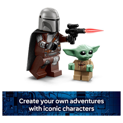 LEGO 75436 Star Wars Der Mandalorianer und Grogu auf ihrem Speeder Bike