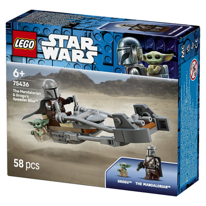 LEGO 75436 Star Wars Der Mandalorianer und Grogu auf ihrem Speeder Bike