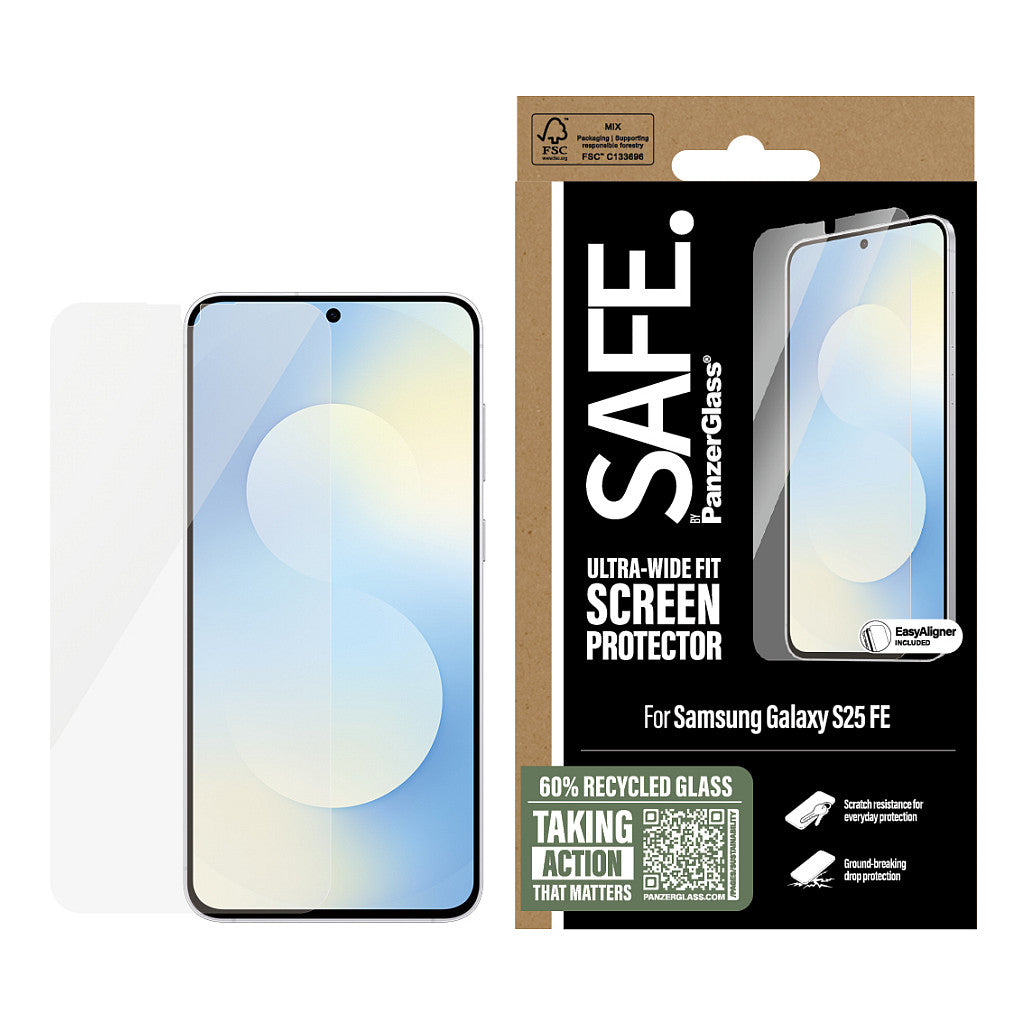 PanzerGlass SAFE. Screen Protector Samsung Galaxy S25 FE Ultra-Wide Fit