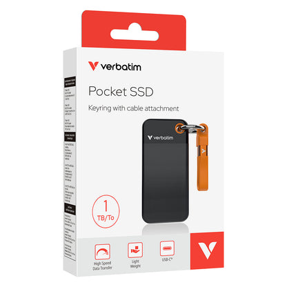1TB Verbatim Pocket USB 3.2 Typ-C schwarz-orange