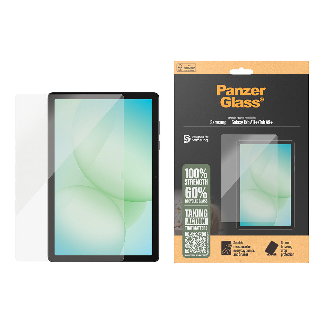 PanzerGlass Screen Protector Samsung Galaxy Tab A11+ | Tab A9+ - Ultra-Wide Fit