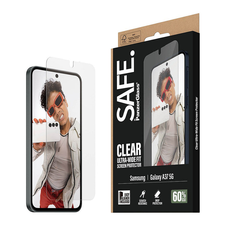 PanzerGlass SAFE Displayschutz Samsung Galaxy A37 | Ultra-Wide Fit EasyAligner