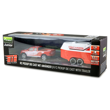 Amewi RC Pickup Die Cast mit Wohnwagen 1:64 RTR rot 6+