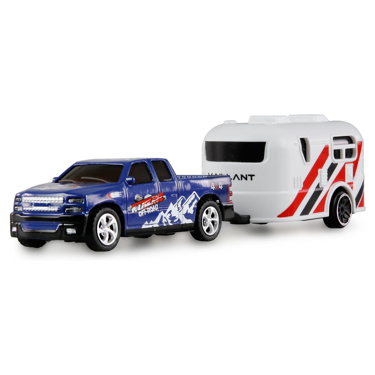 Amewi RC Pickup Die Cast mit Wohnwagen 1:64 RTR blau 6+