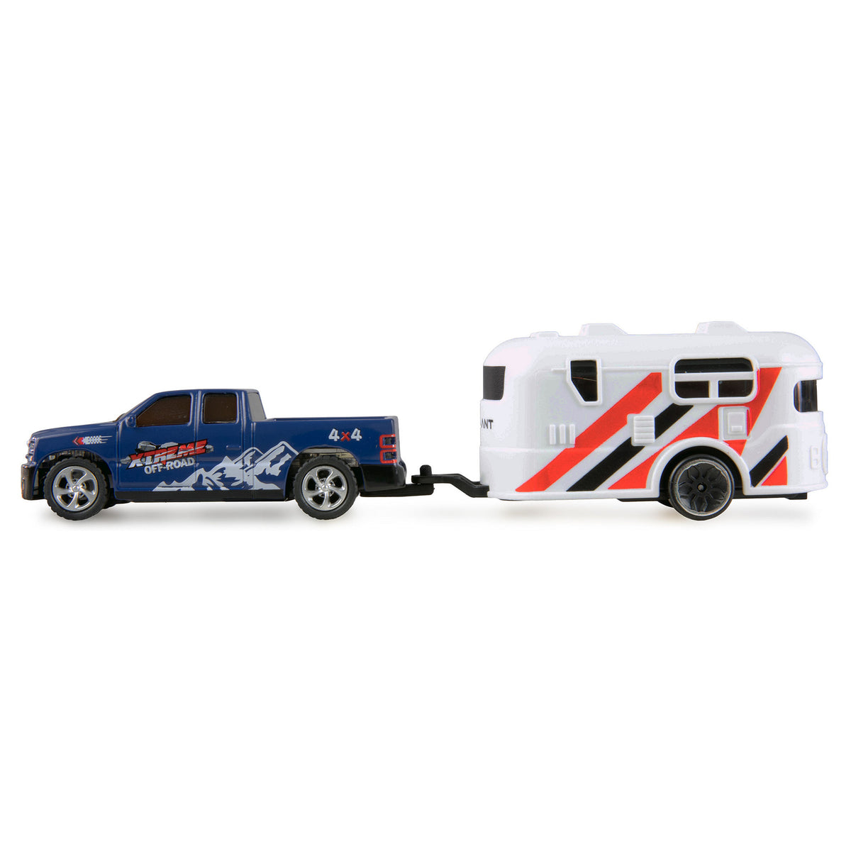 Amewi RC Pickup Die Cast mit Wohnwagen 1:64 RTR blau 6+
