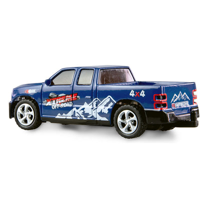 Amewi RC Pickup Die Cast mit Wohnwagen 1:64 RTR blau 6+