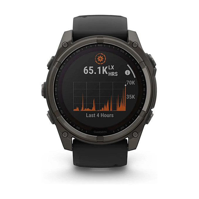 Garmin fenix 8 51mm Solar Graphit/Titan Carbongrau Silikon-Armband