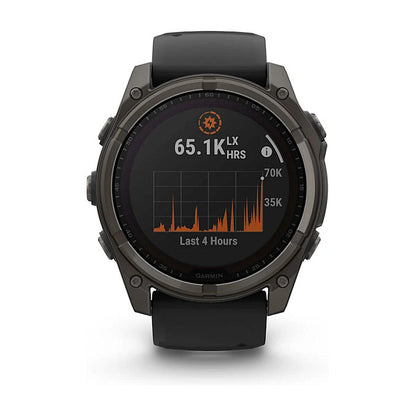 Garmin fenix 8 51mm Solar Graphit/Titan Carbongrau Silikon-Armband