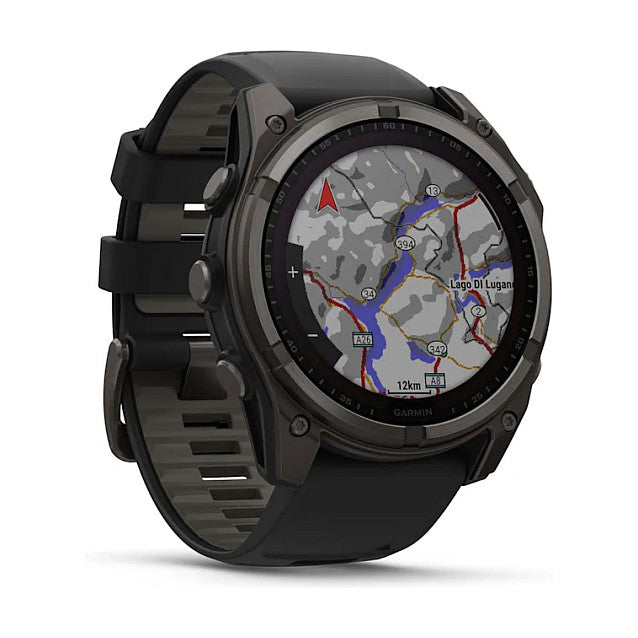 Garmin fenix 8 51mm Solar Graphit/Titan Carbongrau Silikon-Armband