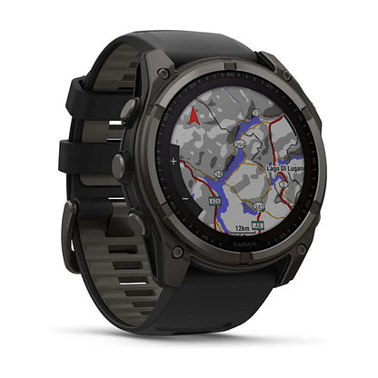 Garmin fenix 8 51mm Solar Graphit/Titan Carbongrau Silikon-Armband
