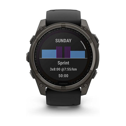 Garmin fenix 8 51mm Solar Graphit/Titan Carbongrau Silikon-Armband