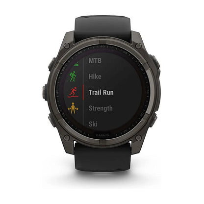 Garmin fenix 8 51mm Solar Graphit/Titan Carbongrau Silikon-Armband