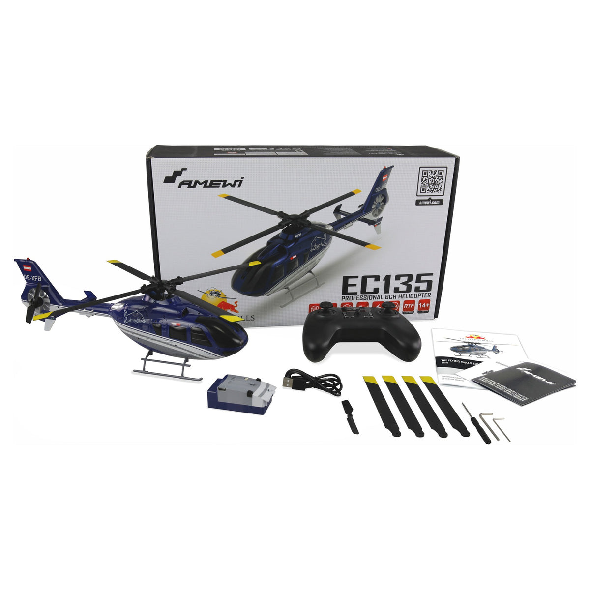 Amewi The Flying Bulls EC135 PRO Brushless 6-Kanal Helikopte