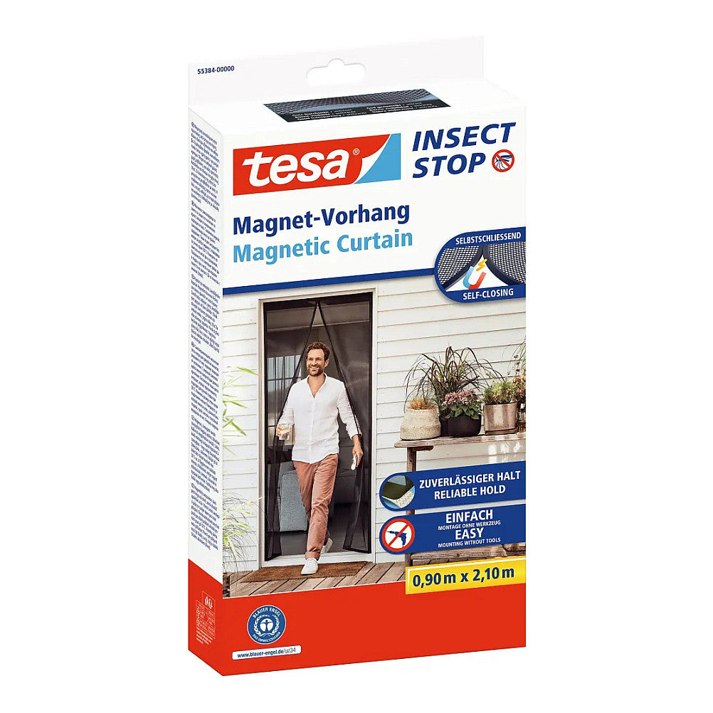 tesa Fliegengitter Insect Stop Magnetvorhang anthrazit 0,9 x 2,1 m