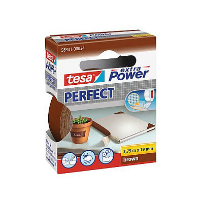 Tesa Gewebekleb. 2,75m x 19mm extra Power braun Perfekt 56341