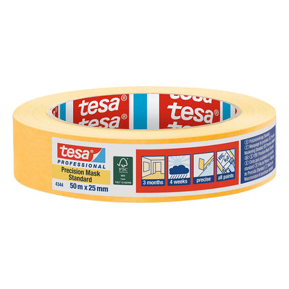 Tesa Kreppband 50m x 25mm Stand.Prec.gelb 04344