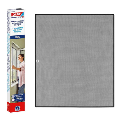 tesa Fliegengitter Insect Stop Clip On anthrazit 1,0 x 1,2 m