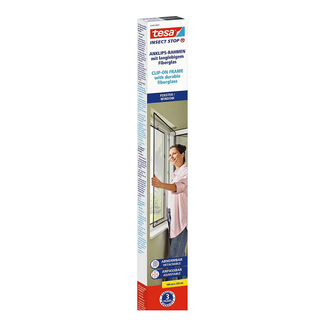 tesa Fliegengitter Insect Stop Clip On anthrazit 1,0 x 1,2 m