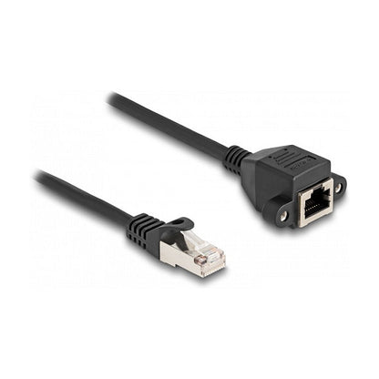 RJ50 Verlängerungskabel Stecker zu Buchse S/FTP 2 m schwarz