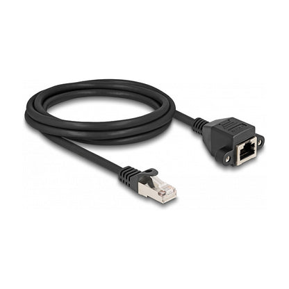 RJ50 Verlängerungskabel Stecker zu Buchse S/FTP 2 m schwarz
