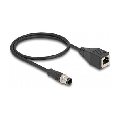 M12 Adapterkabel D-kodiert 4 Pin Stecker zu RJ45 Buchse 50 cm