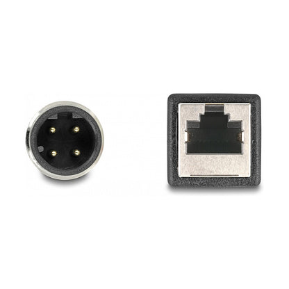 M12 Adapterkabel D-kodiert 4 Pin Stecker zu RJ45 Buchse 50 cm