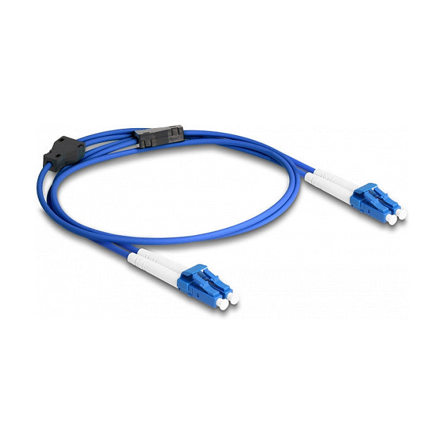 LWL Kabel mit Metallarmierung LC Duplex zu LC Duplex Singlemode OS2 1 m