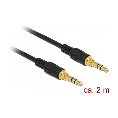 Klinkenkabel 3,5 mm 3 Pin Stecker > Stecker 2 m schwarz
