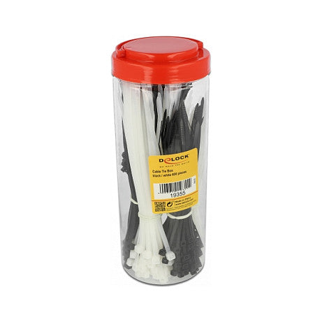 Kabelbinder Sortimentsbox 600 Stück schwarz / weiß