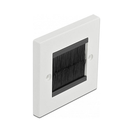 Kabelmanagement Abdeckblende 86 x 86 mm mit schwarzen Bürstenstreifen