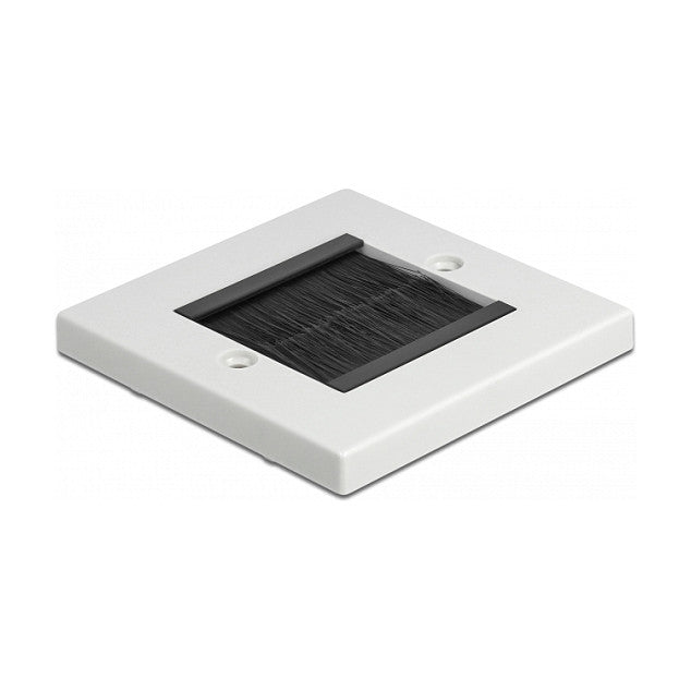 Kabelmanagement Abdeckblende 86 x 86 mm mit schwarzen Bürstenstreifen