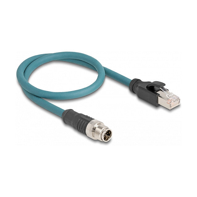M12 Adapterkabel X-kodiert 8 Pin Stecker zu RJ45 Stecker 50 cm