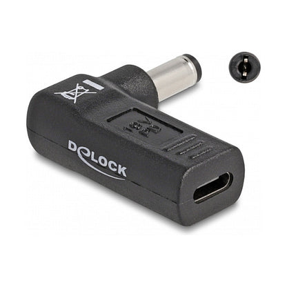 Adapter für Notebook Ladekabel USB Type-C™ Buchse zu 5,5 x 2,1 mm Stecker 90° gewinkelt