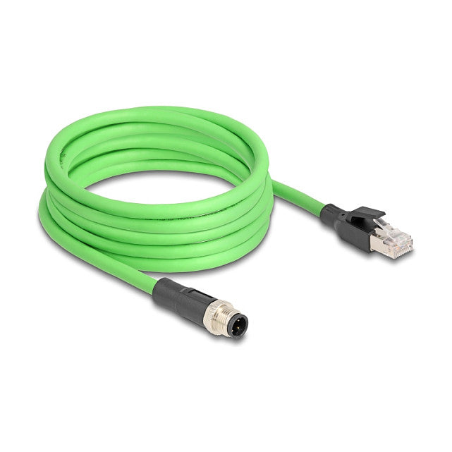 M12 Kabel D-kodiert 4 Pin Stecker zu RJ45 Stecker PUR (TPU) 2 m