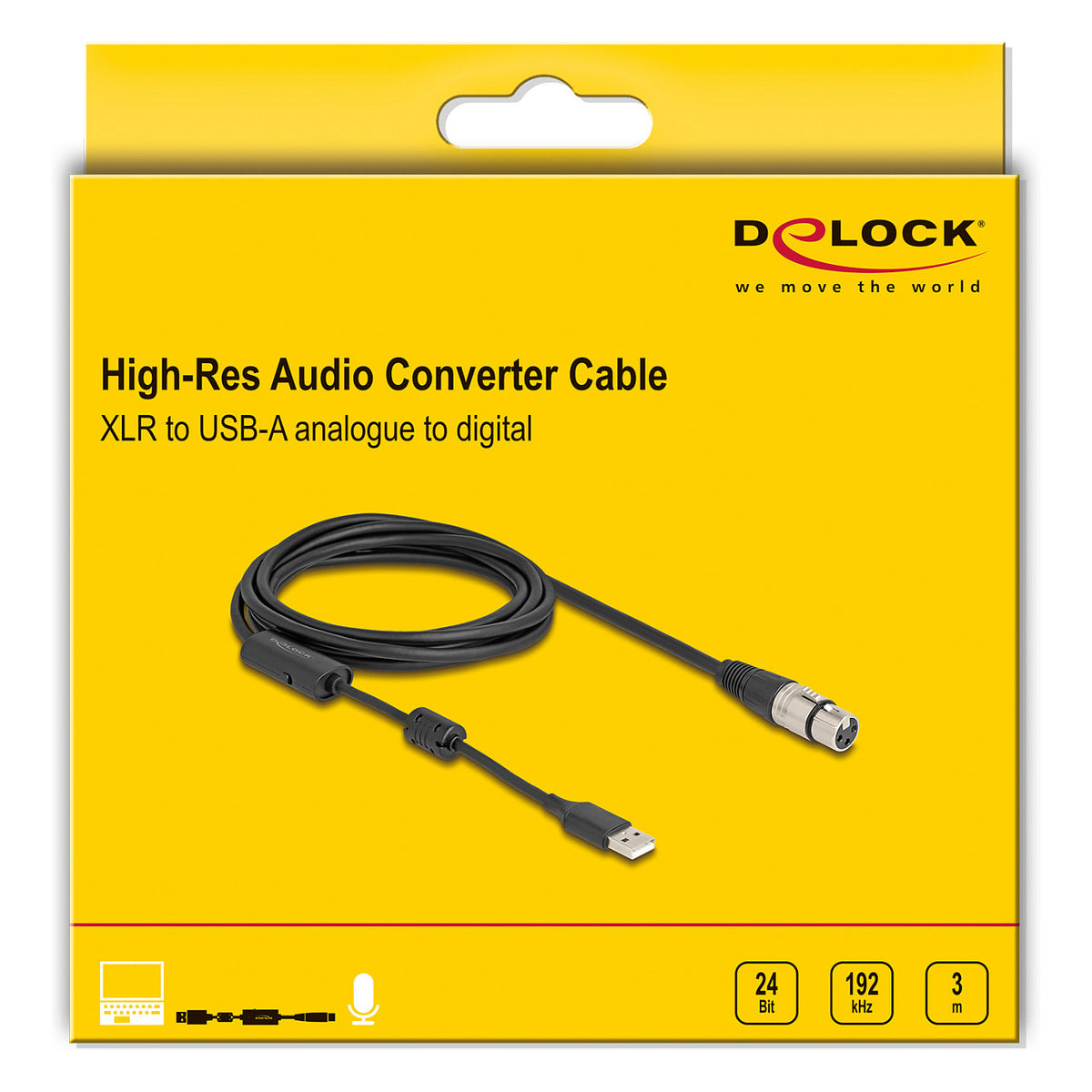 High-Res Audio Konverterkabel XLR 3 Pin zu USB Type-A analog zu digital 3 m