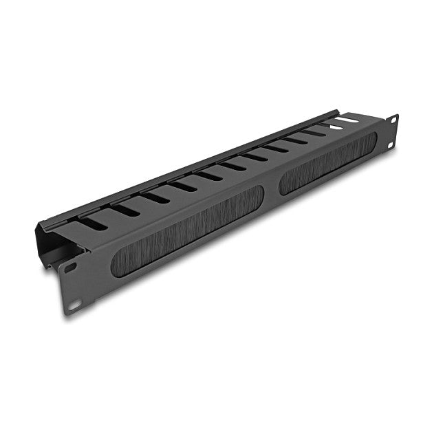 19" Kabelmanagement Rangierpanel mit Bürste und 2 Öffnungen 1 HE schwarz