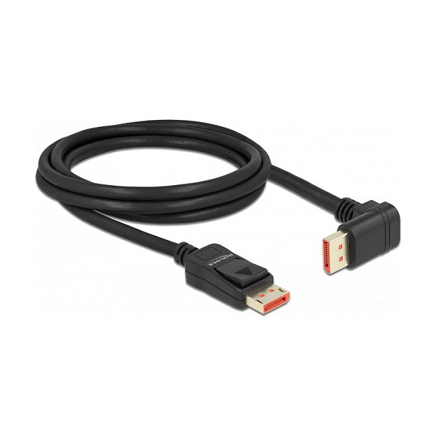 DisplayPort Kabel Stecker gerade zu Stecker 90° unten gewinkelt 8K 60 Hz 2 m
