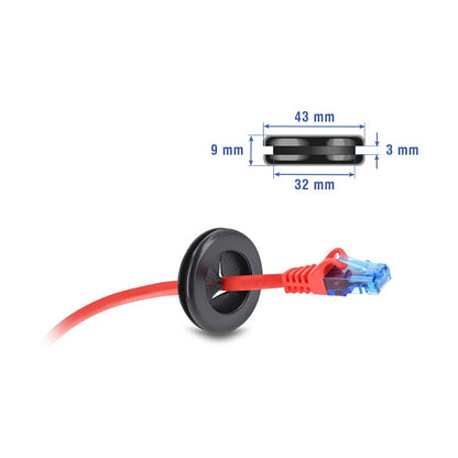 Gummi Kabeldurchführung rund Ø 38 mm schwarz