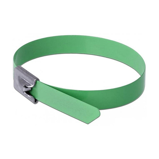 Edelstahlkabelbinder L 300 x B 7,9 mm grün 10 Stück