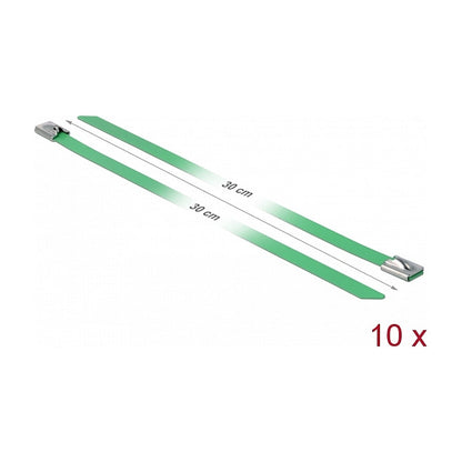 Edelstahlkabelbinder L 300 x B 7,9 mm grün 10 Stück