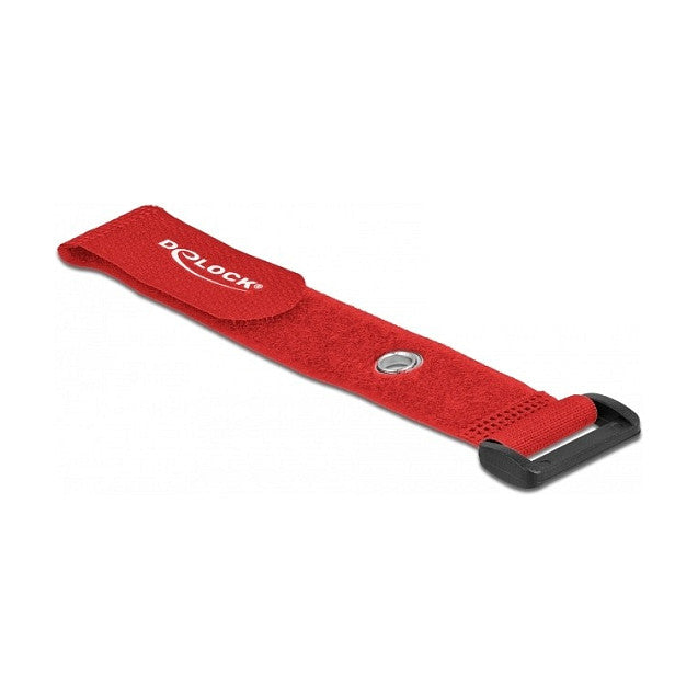 Klett-Kabelbinder mit Schlaufe und Befestigungsöse L 190 x B 25 mm rot 5 Stück